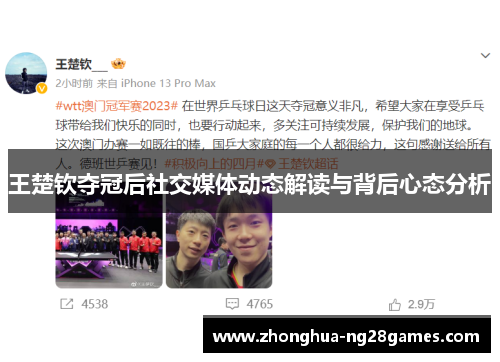 王楚钦夺冠后社交媒体动态解读与背后心态分析